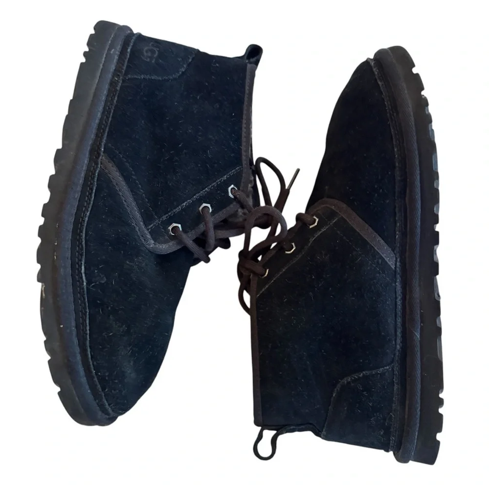 UGG Neumel Black Suede Shearling Lined Chukka Boots - Men’s Size 9 - Picture 4 of 9